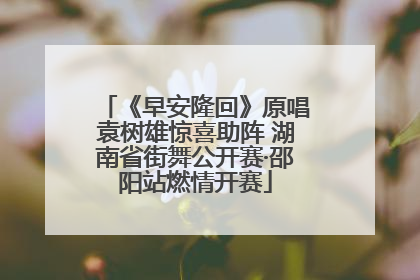 《早安隆回》原唱袁树雄惊喜助阵 湖南省街舞公开赛·邵阳站燃情开赛