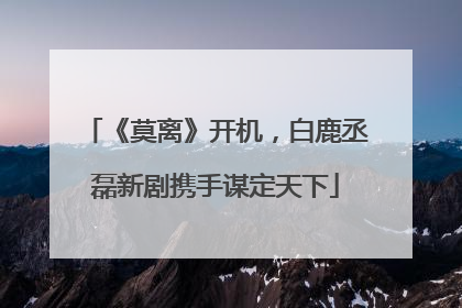 《莫离》开机，白鹿丞磊新剧携手谋定天下