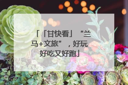 「甘快看」“兰马+文旅”，好玩好吃又好跑