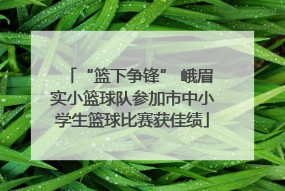 “篮下争锋” 峨眉实小篮球队参加市中小学生篮球比赛获佳绩