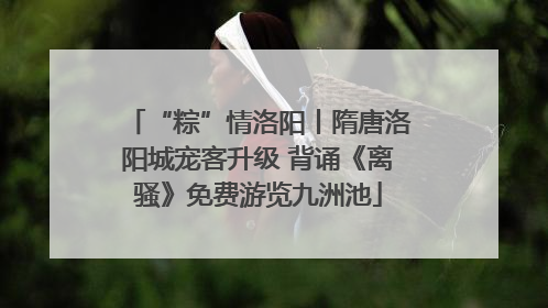 “粽”情洛阳丨隋唐洛阳城宠客升级 背诵《离骚》免费游览九洲池