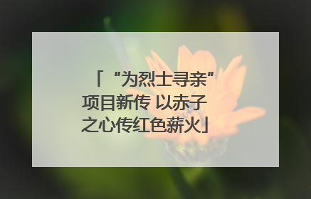“为烈士寻亲”项目新传 以赤子之心传红色薪火
