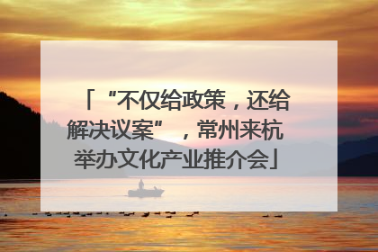“不仅给政策，还给解决议案”，常州来杭举办文化产业推介会