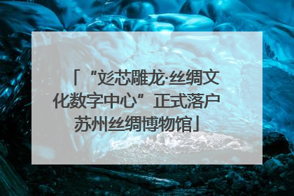 “彣芯雕龙·丝绸文化数字中心”正式落户苏州丝绸博物馆