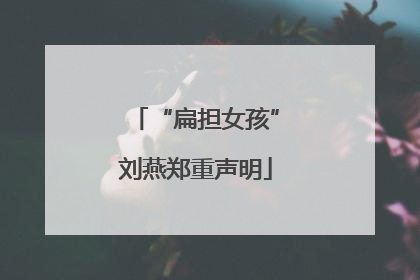 “扁担女孩”刘燕郑重声明