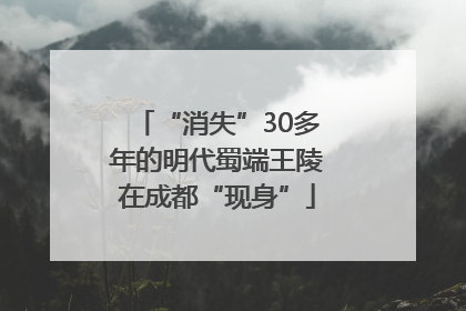 “消失”30多年的明代蜀端王陵在成都“现身”