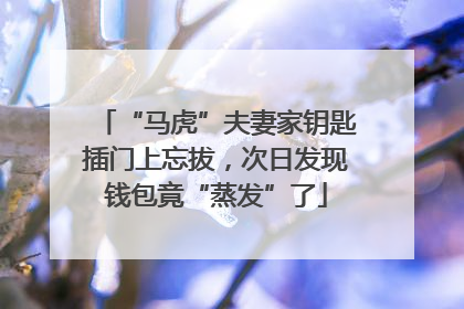 “马虎”夫妻家钥匙插门上忘拔，次日发现钱包竟“蒸发”了