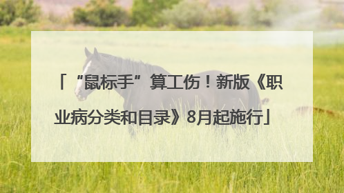 “鼠标手”算工伤！新版《职业病分类和目录》8月起施行