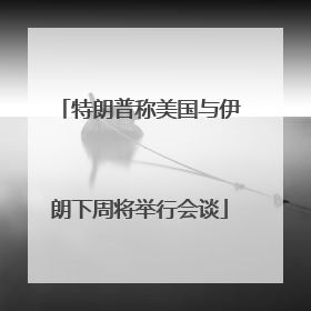 特朗普称美国与伊朗下周将举行会谈