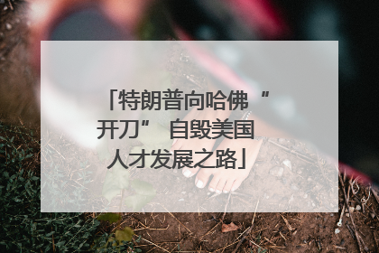 特朗普向哈佛“开刀” 自毁美国人才发展之路