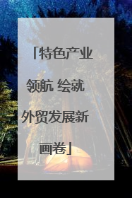 特色产业领航 绘就外贸发展新画卷