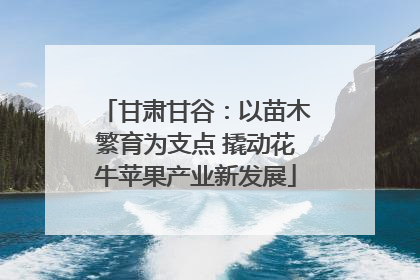 甘肃甘谷：以苗木繁育为支点 撬动花牛苹果产业新发展