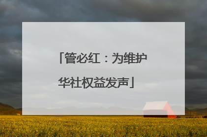 管必红：为维护华社权益发声