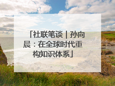 社联笔谈｜孙向晨：在全球时代重构知识体系