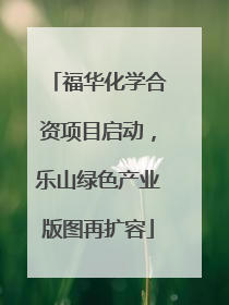 福华化学合资项目启动，乐山绿色产业版图再扩容