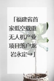 福建省首家低空载重无人机产业项目落户龙岩永定→