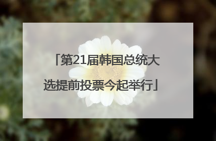 第21届韩国总统大选提前投票今起举行