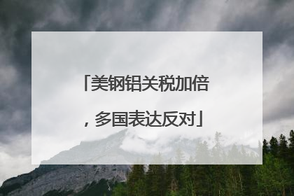 美钢铝关税加倍，多国表达反对