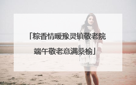 粽香情暖豫灵镇敬老院 端午敬老意满桑榆