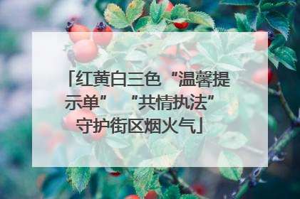 红黄白三色“温馨提示单” “共情执法”守护街区烟火气