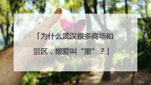 为什么武汉很多商场和景区，都爱叫“里”？
