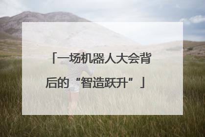 一场机器人大会背后的“智造跃升”