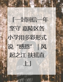一封回信一年坚守 嘉陵区各小学用多彩形式说“感恩”｜风起之江 扶摇直上