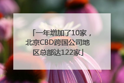 一年增加了10家，北京CBD跨国公司地区总部达122家