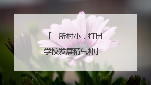 一所村小，打出学校发展精气神