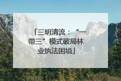 三明清流：“一带三”模式破局林业执法困境