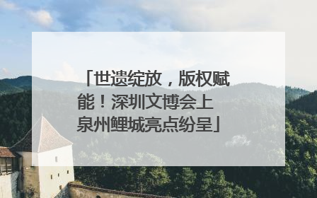 世遗绽放，版权赋能！深圳文博会上 泉州鲤城亮点纷呈