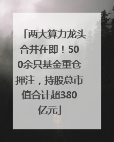 两大算力龙头合并在即！500余只基金重仓押注，持股总市值合计超380亿元