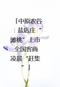 中原农谷：盐店庄“滩桃”上市 全国客商凌晨“赶集”