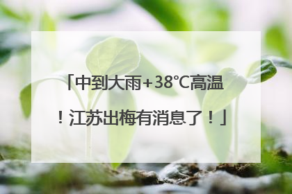 中到大雨+38℃高温！江苏出梅有消息了！