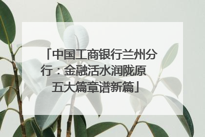 中国工商银行兰州分行：金融活水润陇原 五大篇章谱新篇