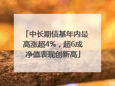 中长期债基年内最高涨超4%，超6成净值表现创新高