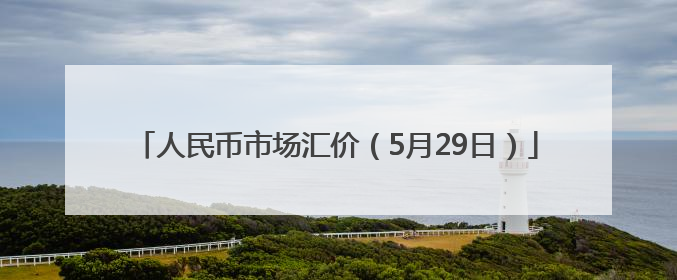 人民币市场汇价（5月29日）