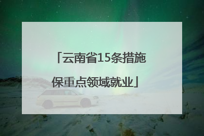 云南省15条措施保重点领域就业