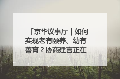京华议事厅｜如何实现老有颐养、幼有善育？协商建言正在进行中……