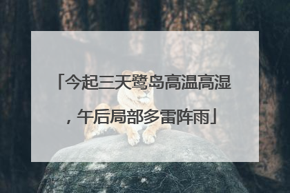 今起三天鹭岛高温高湿，午后局部多雷阵雨