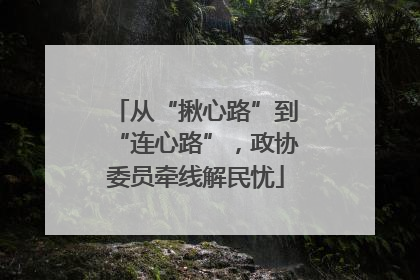 从“揪心路”到“连心路”，政协委员牵线解民忧
