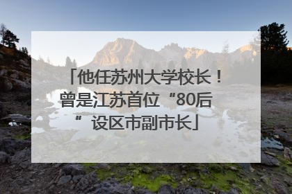 他任苏州大学校长！曾是江苏首位“80后”设区市副市长