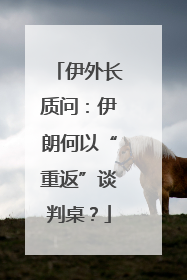 伊外长质问：伊朗何以“重返”谈判桌？