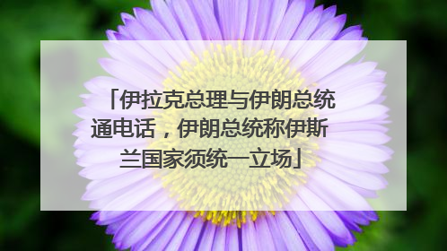 伊拉克总理与伊朗总统通电话，伊朗总统称伊斯兰国家须统一立场