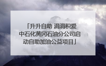 升升自助 涓涓积爱 中石化黄冈石油分公司启动自助加油公益项目