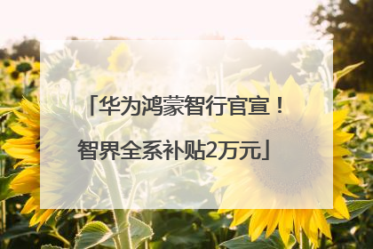 华为鸿蒙智行官宣！智界全系补贴2万元
