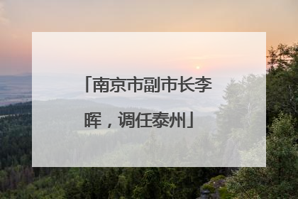南京市副市长李晖，调任泰州