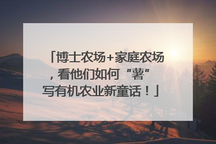 博士农场+家庭农场，看他们如何“薯” 写有机农业新童话！