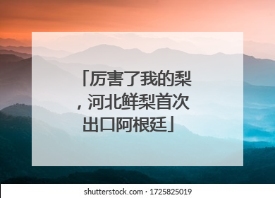 厉害了我的梨，河北鲜梨首次出口阿根廷