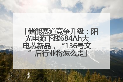 储能赛道竞争升级：阳光电源下线684Ah大电芯新品，“136号文”后行业将怎么走
